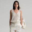 Women Spring and Summer Loose Hollow Breathable Knitted Sleeveless