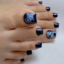 Light-Blue Petal Design Toenails 24 Pieces Durable Material Comfortable Lightweight