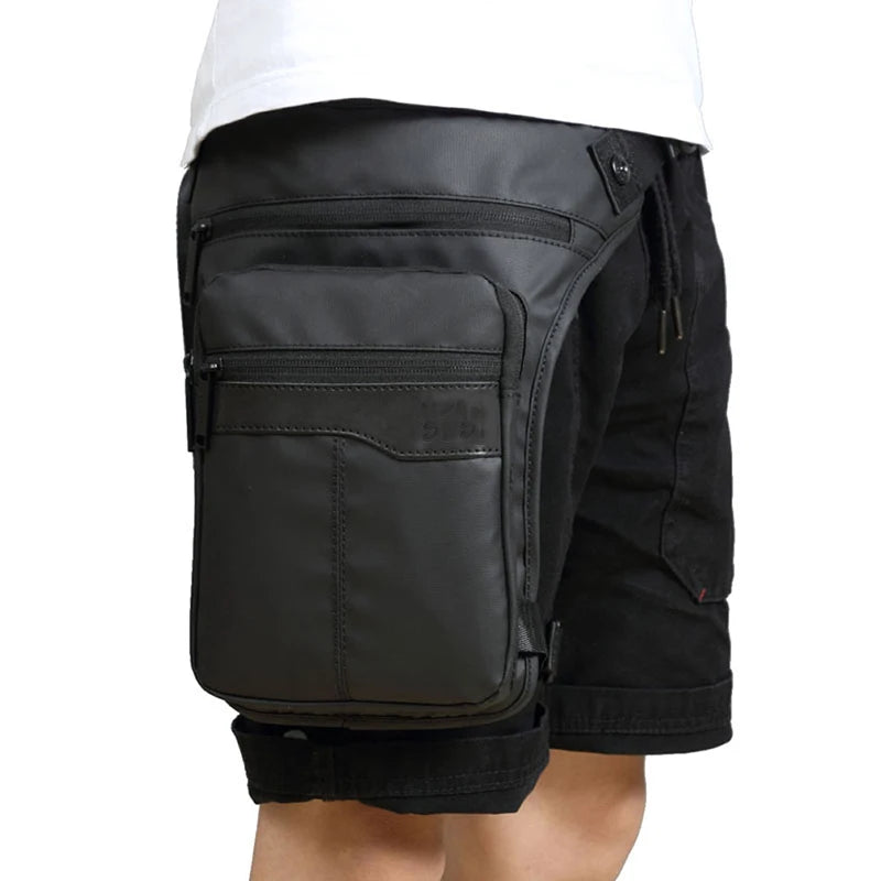 Men Waterproof Thigh Bag Waist Pack Fanny Packs Motorcycle Crossbody Hip Belt Bag Chest Pack