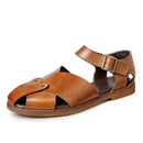 Summer Casual Genuine Leather Sandal Men Gladiator Sandals Breathable Beach Shoes