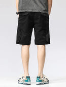 Summer Cargo Shorts Men Streetwear Short Male Straight Cotton Casual Shorts