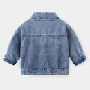 Spring Autumn Children Clothing Baby Pocket Outwear Jeans Handsome Kids Boys Denim Jacket