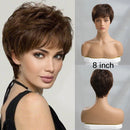 Short Pixie Cut Wig Straight Human Hair Wigs for Women Dark Brown Wigs