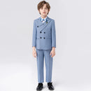 Child Spring Autumn Formal Suit Set Boy Piano Host Wedding Party Photography Costume Kids Blazer Vest Pants Bowtie