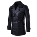 Men Leather Jacket Urban Retro Mid-length Belt PU Leather Coat Autumn Winter Motorcycle Leather Jacket
