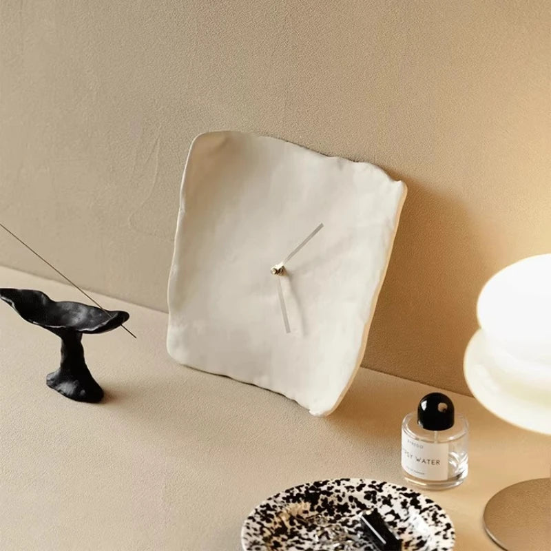 Silent Wall Clock Abstract Art Resin Table Clocks Square Nordic Creative Mechanic Wall Clocks Aesthetic Decoration