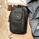 Full-Grain Leather Vertical Waist Pack Heavy-Duty Work Belt Bag for Men with Phone Sleeve & Tool Pockets