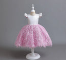Dress Flower Girl Wedding Dress Performance Dress Little Flying Sleeves Girls Dress