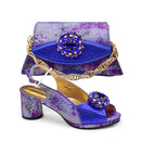 Latest Purple Shoe and Bag Set for Women Shoe and Bags Set for Party Elegant Wedding Shoes Bride