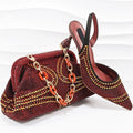 Rhinestone Woman Sandals Shoes And Bags Set Party Shoes And Bag Set For Wedding Dress