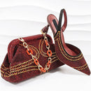 Rhinestone Woman Sandals Shoes And Bags Set Party Shoes And Bag Set For Wedding Dress