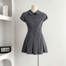 Summer Simple Mini Solid Shirt Dress Women Aesthetic Frocks