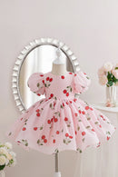 Summer Girls Dress Kids Dresses for Girls Clothes Children Clothes Toddler Teens Princess Dress Pink Strawberry