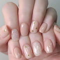 Sping Summer Flower Fake Nails with Green Square False Nails Wearable Acrylic Finished Press on Nails
