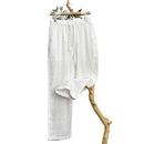 Linen Natural Pure Breathable Summer Linen Slim Fit Men Loose Straight Casual Pants