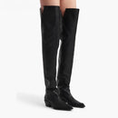 Black knee-high boots on a white background, Obroi