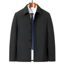 Spring and Autumn Jacket Handsome Men's Windbreaker Coat Thin Lapel Business Casual Dad Suit Top