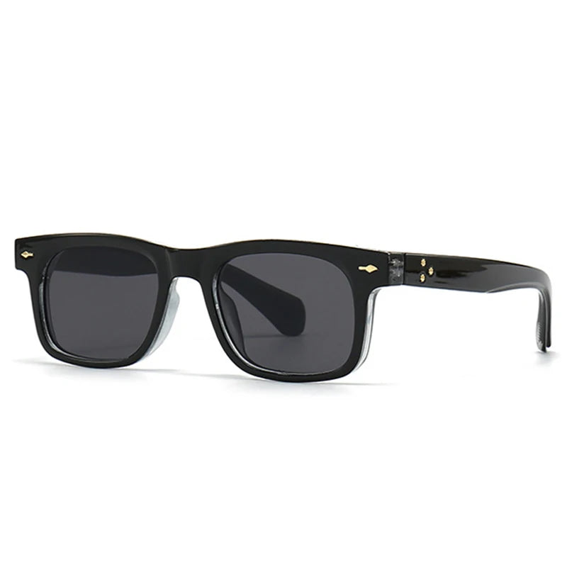 Retro Square Rivets Men Sunglasses Shades UV400 Gradient Women Trending Sun Glasses