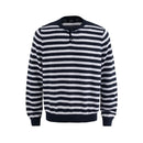 Knitted Striped Sweater Mens Autumn Winter Casual Henley Collar Loose Long Sleeve Pullover Man