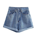 Denim Shorts Women Vintage High Waist Pockets Casual Summer Short Pants