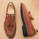 Loafers Men Pointed Suede Leather Casual Shoes Wedding Dress