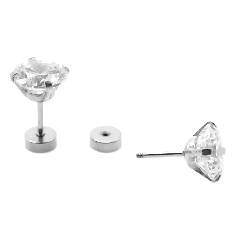 Minimalist Tiny Stainless Steel Flatback Stud Earrings for Women Men Cartilage Tragus 0.8mm Piercings Jewelry