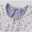 Spring Autumn forest Retro Sweet Small Floral T-shirt Women Lace-up Tops