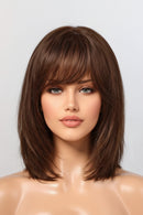 Ombre Golden Brown Human Hairs for Women Natural Daily Straight 12inch Short Human Hair Wigs