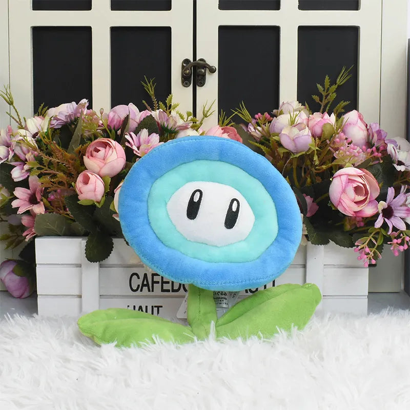 18cm Cartoon Game Plush Toy Bros Red Flame Flower Blue Ice Flower Soft Stuffed Doll Lovely Gift