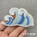 Summer Blue Surfer Girl Shell Wave Bow Iron-on Embroidered Badge Patch DIY T-shirt Hat Backpack Clothing Sticker