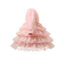 Children Layered Dress for Spring Girls Wedding Dress Lace Lantern Sleeve Princess Party Kids Clothes 1-