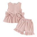 Summer Sleeveless Baby Girls Clothing Set Toddler Shorts Set Outfits Tank Top and Shorts Infant Suits