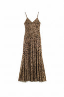 Ladies Summer Dress Women Leopard Sling Dress Party Suspender Sleeveless Dress