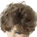 Brown wig on a mannequin head with a white background, Obroi