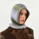 Winter Wool Women Hat Unisex Knitted Hooded Caps Outdoor Warm One-Piece Neck Collar Beanies Hats for Girls