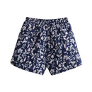 Women Vintage High Waist  Both Sides Wear Floral Shorts
