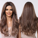 Blonde Wigs Long Wavy Wig with Lace Hairline for Women Party Fiber Soft Hair