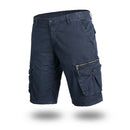 Men Breeches Casual Short Pants for Male Multi-pocket Solid Color Cropped Trousers