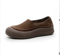 Women Loafers Retro Autumn Genuine Leather Ladies Shoes Flat Casual Slip-on Shoes For Women