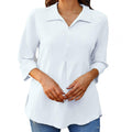 Summer Shirt Solid Turn-down Collar Loose Casual Women Buttons Tops Blouses