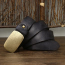 3.7CM Pure Genuine Leather Belts for Men Strap Male Brass Buckle Fancy Jeans Luxury