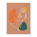 Minimalist Bohemian Poster Orange Palm Leaf Sun Mountain Wall Art