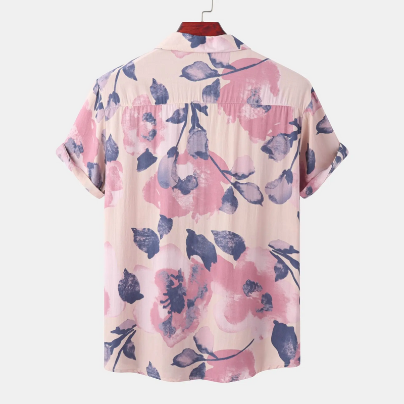 Floral Beach Shirts Men Camisa Summer Casual Short Sleeve Hawaiian Shirt Men