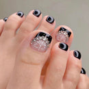 Summer Silver Sparkling Silver Diamond Finished Manicure Patch False Nails Toe Nail Press