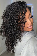 Kinky Curly Feather Hair Extensions Knotless Pre-Separated Crochet Hair Curly Hair Human Hair