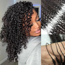 Kinky Curly Feather Hair Extensions Knotless Pre-Separated Crochet Hair Curly Hair Human Hair
