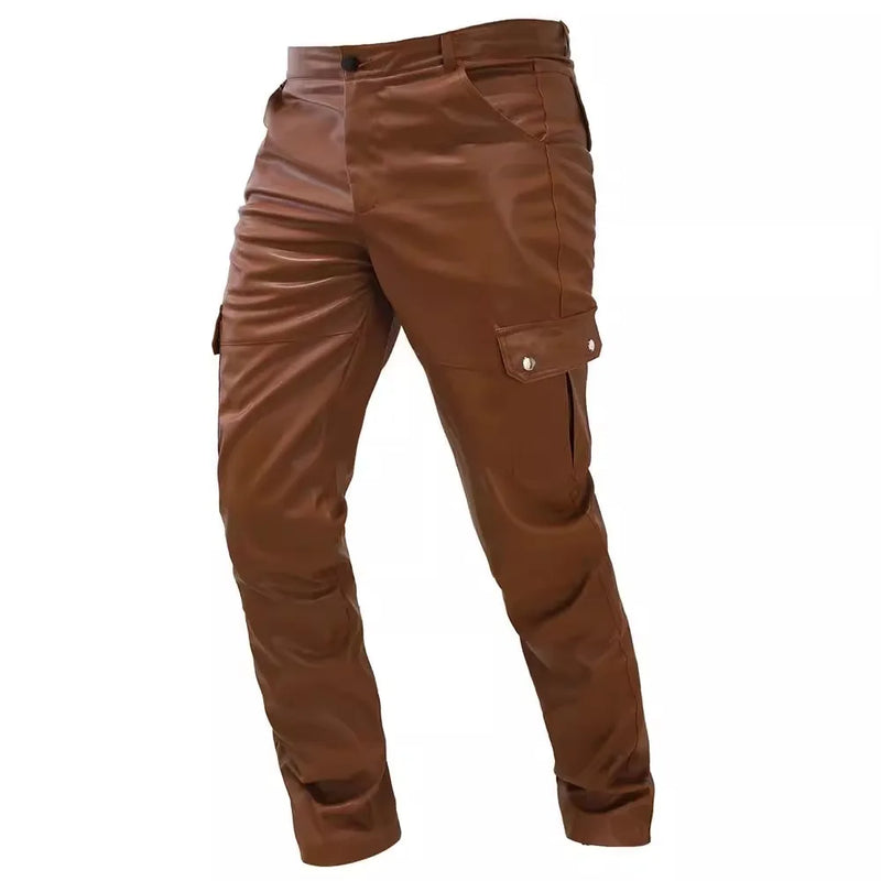 Men Leather Chaps Motorcycle Faux Leather Pants for Men