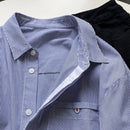 Women Autumn Cotton Blouses Striped Top Good Quality Women Tops And Blouses Fashion Women Blue Shirt