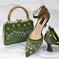 Elegant Design Pointy Heels with Rhinestone-Embellished Laurel Shape - Comfortable & Durable for Every Occasion