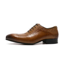 Men Genuine Leather  Toe Dress Shoes Lace-Up Formal Oxford Luxury Elegant Footwear